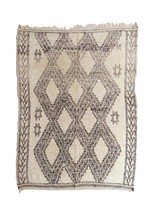 black and white vintage Moroccan rug, Vintage berber carpet, Handmade geometric  - £1,029.87 GBP