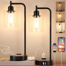 Industrial Touch Table Lamps for Bedrooms Set of 2 - 3-Way Dimmable Nigh... - $104.93