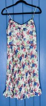 Cremieux Floral Accordion Pleat Sundress Dress S M Garden Party Cottagecore - $14.85