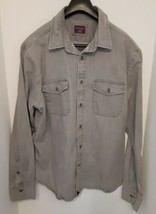 UNTUCKit Mens Shirt Large Gray Cotton Long Sleeve Button Down Bin K - $13.22