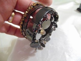 Thalia Sodi Hematite-Tone 3-Pc. Set Amber Stone Bangle Bracelets S181 $29 - £9.20 GBP