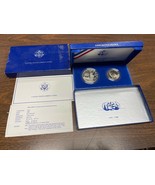 1986 Proof Statue of Liberty 2 Coin Silver Dollar and Clad Half US Mint Set - £36.74 GBP