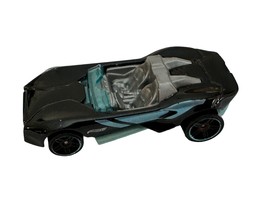 Hot Wheels Carbonic Toy Car Black with Light Blue and Silver Stripes Ope... - £2.35 GBP