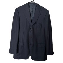 Ermenegildo Zegna Men’s Blazer Dual Vent Navy Blue 3 Button Jacket 54R US 44R - £58.38 GBP