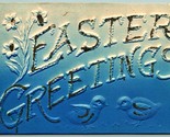 Easter Greetings Airbrushed Chicks High Relief Embossed UNP DB Postcard H4 - $5.89