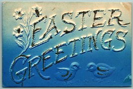 Easter Greetings Airbrushed Chicks High Relief Embossed UNP DB Postcard H4 - £4.63 GBP