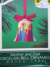 Hallmark 1986 Mother and Dad Porcelain Bell Christmas Keepsake Ornament Japan - £9.25 GBP