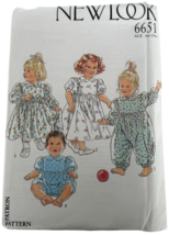 New Look Sewing Pattern 6651 Baby Romper Dress Peter Pan Collar Sz 3mo-24mo UC - £7.98 GBP