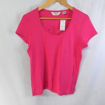 NEW Brooks Brothers Size XL Pink Scoop Neck S/S Womens Tee T-Shirt Blous... - $19.49