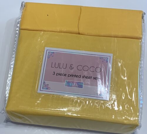 NEW Lulu &amp; Coco 3pc Full Size Set Fitted Sheet &amp; 2 Pillowcases Microfibe... - $12.89