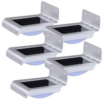 5Pcs 16 Led Solar Power Motion Light Outdoor Garden Pathway Security Lamp - £72.36 GBP