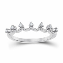 10kt White Gold Womens Round Diamond Band Ring 1/12 Cttw - £156.69 GBP