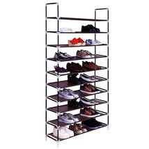 10 Tier 50 Pair Waterproof Shoe Rack Organizer Storage Shelves Free Stan... - $47.47