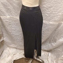 Women&#39;s Black Rayon and Acetate Skirt with Slit, Size 8 - £27.24 GBP