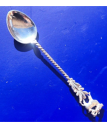 Vintage 800 Sterling Silver Demitasse Coffee Spoon 4&quot; Elk Deer Figure - $26.90