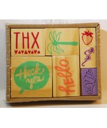 Rubber wood Stamps Set THX, Hello, Heck Yes, Palm Tree, Ice Cream by Hor... - £1.54 GBP