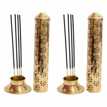 Brass Agarbatti Stand with Ash Catcher Safety Incense Holder Pack Of 2 Pcs - £19.86 GBP