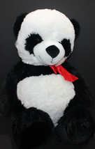 Goffa International Panda Red Bow Stuffed Plush Large - $25.15