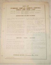 1959 Evinrude Outboard Simplex Remote Control Part List - £8.69 GBP