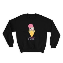 Keep Cool : Gift Sweatshirt Sloth Ice Cream Cute Cone Funny - £26.33 GBP