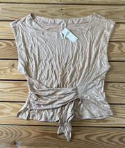 Anthropologie NWT $68 women’s tie front top size M Cream R7 - £21.42 GBP