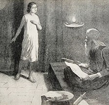 1906 The Boy In the Temple Print Story Of The Bible 8.25 X 5.75&quot; Antique... - $19.99