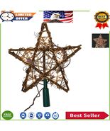 Natural Rattan Christmas Star Treetop with Incandescent Lights for Holid... - $47.54 CAD