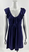 Bailey Girl Dress Size Medium Purple Ruffle Neck Solid Blouson Sleeveless V Neck - £11.91 GBP