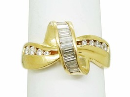 0.50ct tw Natural Diamond Ribbon Knot Style Ring 14k Gold Size 8.25 - £555.55 GBP