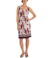 R&amp;M Richards Geometric Necklace Dress 7987P in Wine-Size 6P - $39.99