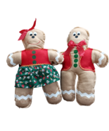Gingerbread Boy &amp; Girl 14&quot; Plush Christmas Decor SET OF 2 Christmas Deco... - £5.04 GBP