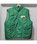 American Farmers 1970s Green Puffer Nylon Vest Feed &amp; Seed Dairy Cow Men... - €29,08 EUR
