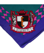 Vintage 90s Y2K Esprit Logo 23&quot; Square Cotton Scarf Bandana Neckerchief - $40.59 CAD