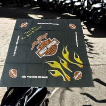 Vintage Harley Davidson San Diego California Motorcycle Bandana Black Logos - $19.02 CAD