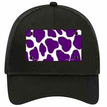 Purple White Giraffe Novelty Black Mesh License Plate Hat - £23.31 GBP