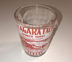 Vintage Niagara Falls Canada Souvenir Shot Glass Rainbow Bridge - £5.34 GBP