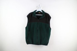 Vintage 90s REI Mens Medium Faded Color Block Full Zip Fleece Vest Jacket Green - £39.07 GBP