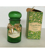 Vintage Dorothy Gray empty foaming milk glass container green Belgian glass - $24.70