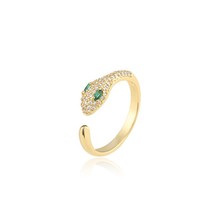 Fashion Gold Color Snake Ring Unique Design AAA CZ Women Wedding Ring Adjustable - £7.66 GBP