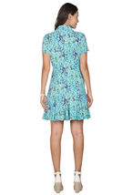 NWT IBKUL MARISSA Turquoise Navy Short Sleeve Godet Golf Dress - S image 2