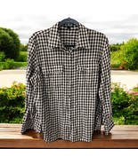 Lauren Ralph Lauren Plaid Flannel Shirt Cotton Button Up Dark Brown Ivor... - €23,72 EUR