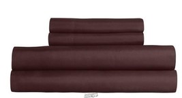 Everyday-Soft Microfiber Sheet Set Brown Queen Polyester - £18.69 GBP