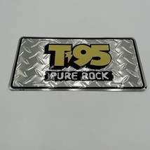 VTG KICT T 95 Kansas Radio Station Heavy Metal License Diamond Plate Silver - £11.00 GBP
