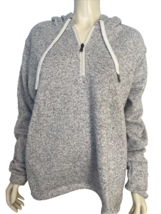 Fruit of the Loom Gray Marled  1/4 Zip Hooded Sweatshirt LS Size 2XL - $21.84
