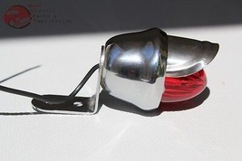 Custom Chrome Mini Red Lens Bullet Marker Accent Light w Visor Hot Rat R... - £11.48 GBP