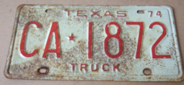 Vintage 1974 Texas Truck License Plate Ca Star Separator 1872 Barn Find - £7.19 GBP