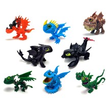 Dragons (Set 8 Pcs) - Mini Action Figures: Toothless (Night Fury), Deadly Nadder - £25.30 GBP