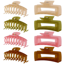 Jelly Hair Clips for Women 4.3 Inch Large 8 Pack Hair Claw Clips for Women Thin - £13.34 GBP