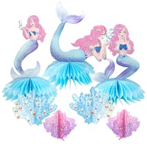 Pink Blue Mermaid Party Centerpiece Under The Sea Party Table Decorations Girls  - £20.90 GBP