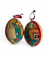 Vintage Hand Painted Signed PJ Corwin 1987 Real Egg Christmas Ornaments ... - $12.73